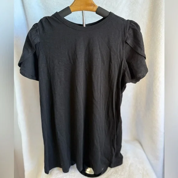 Torrid Cotton Slub Jersey Crew Neck Tulip Sleeve Tee - Picture 2 of 4